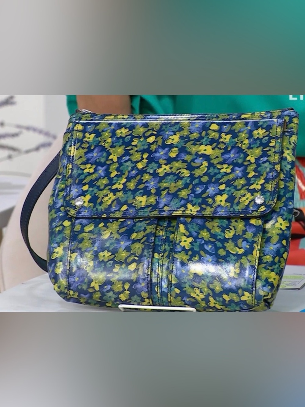 Patricia Nash ELLSON Leather Messenger Crossbody-Denim Blues-NWT